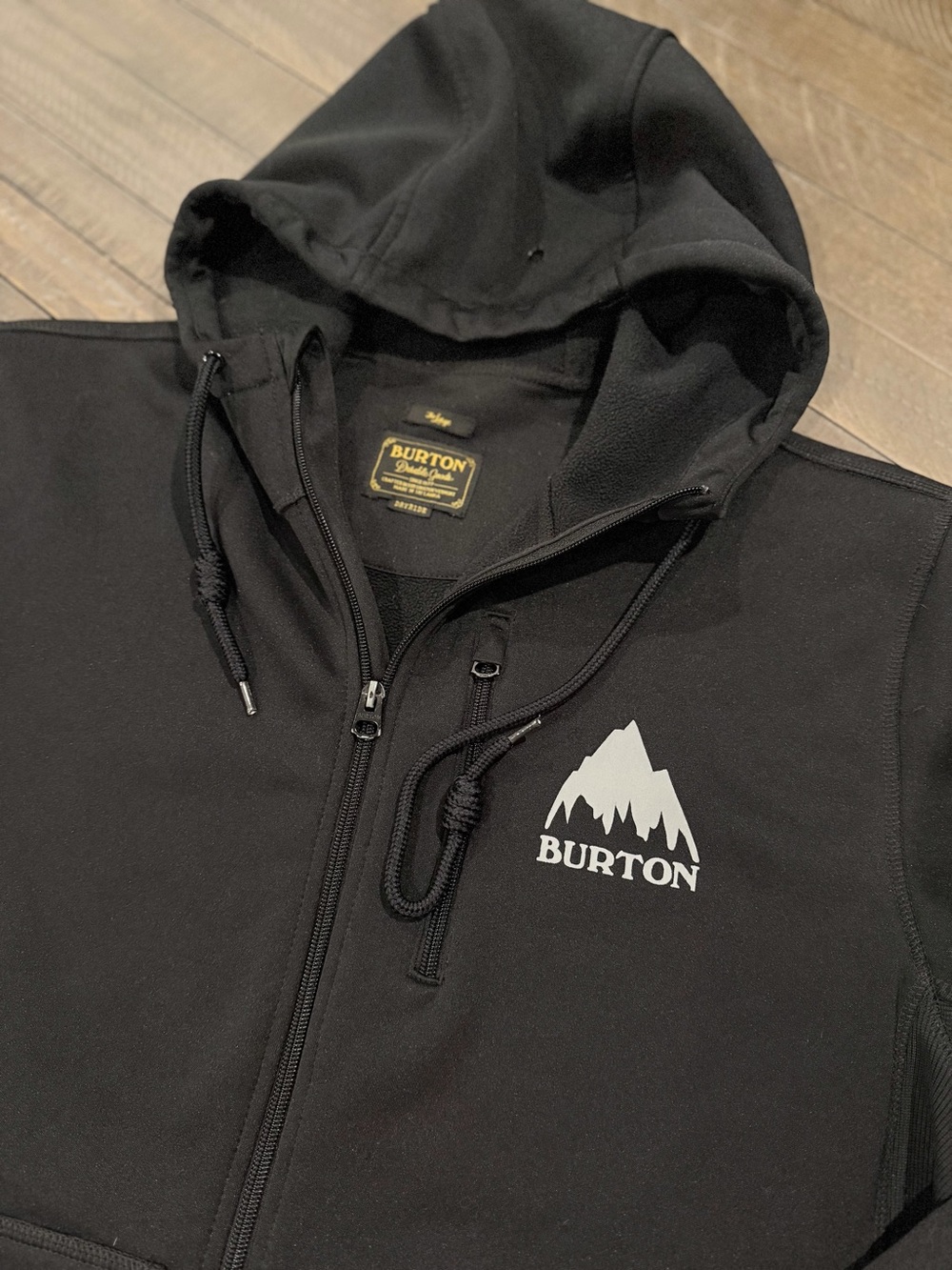 Burton DryRide Men’s Black Full Zip Snowboard Hoodie Jacket XL - Hole in hood*